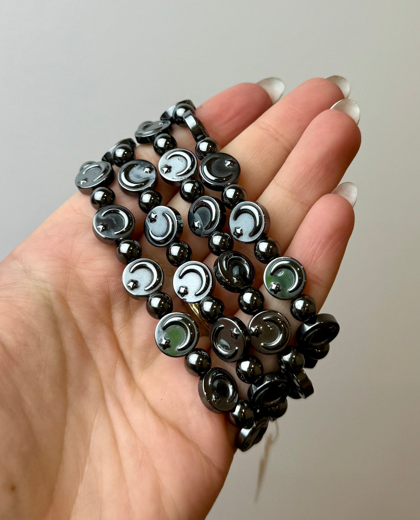 Hematite moon bracelets