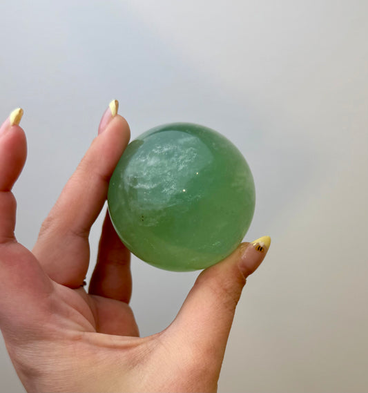 Green fluorite sphere
