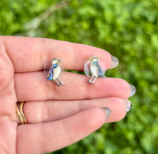 Abalone Shells puffin earrings thrifted find ￼