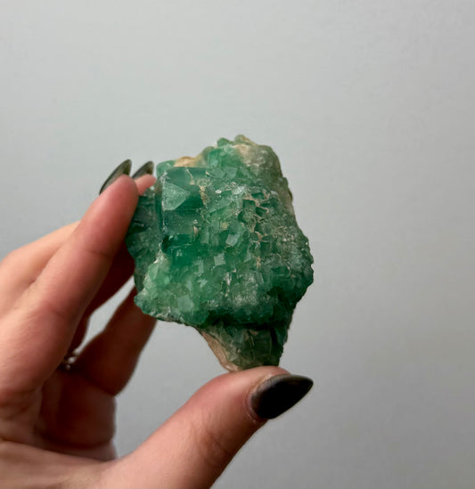 Cubic green fluorite specimen