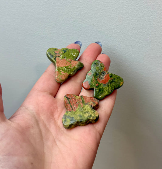 Unakite butterfly carving