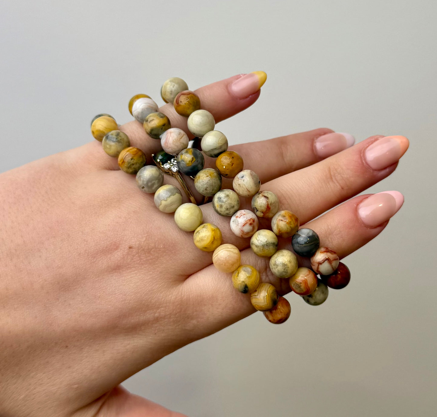Crazy lace agate bracelets