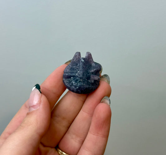Lepidolite millennium falcon carving ￼