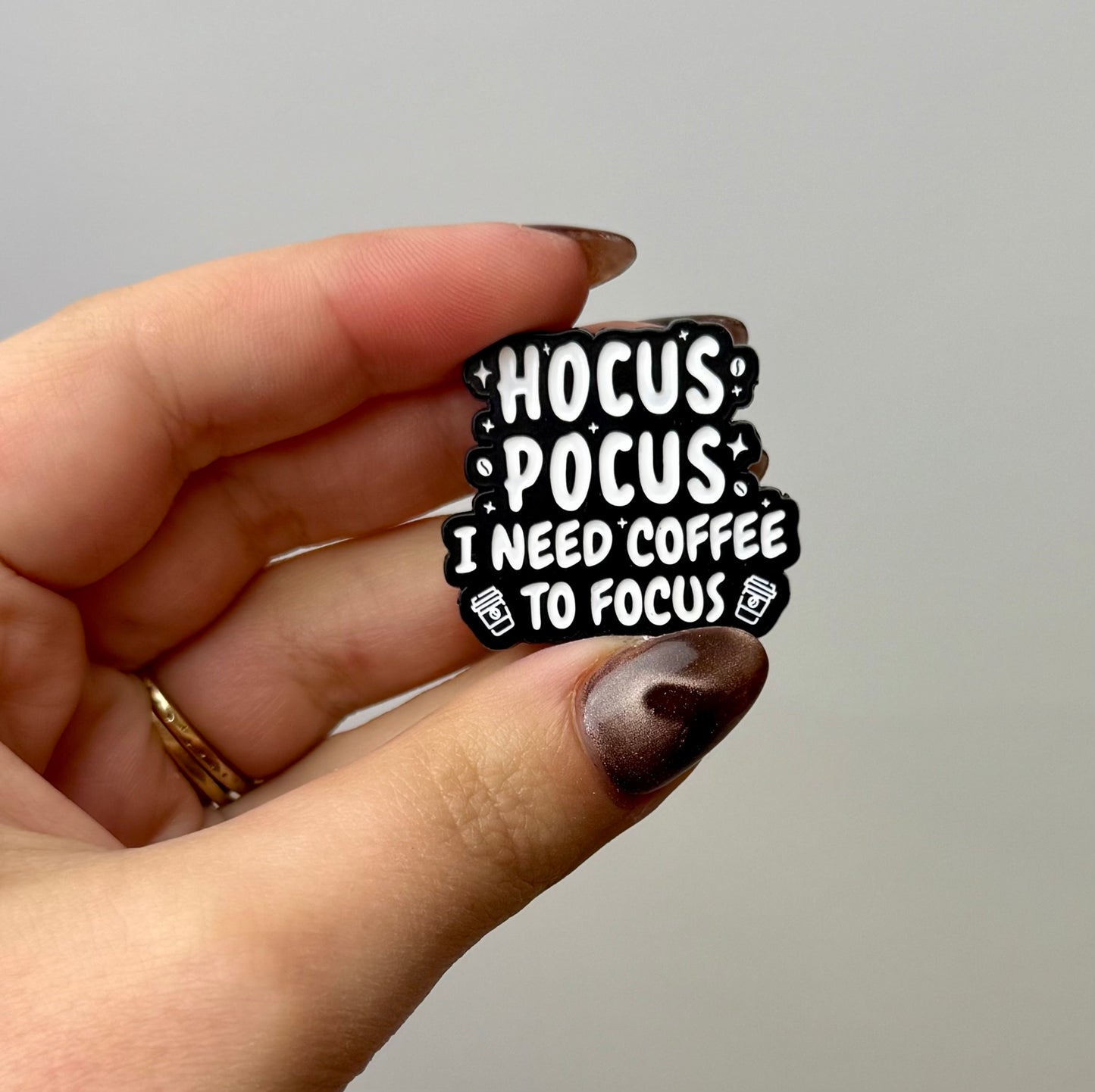 Hocus pocus coffee enamel pin