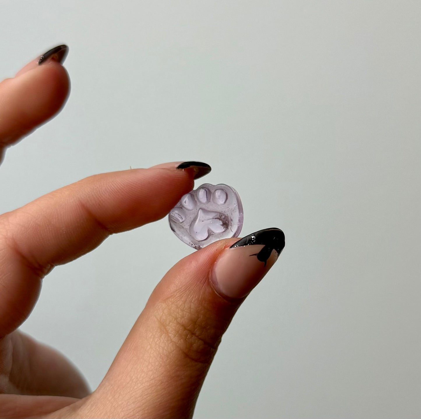 Amethyst pet paw carving