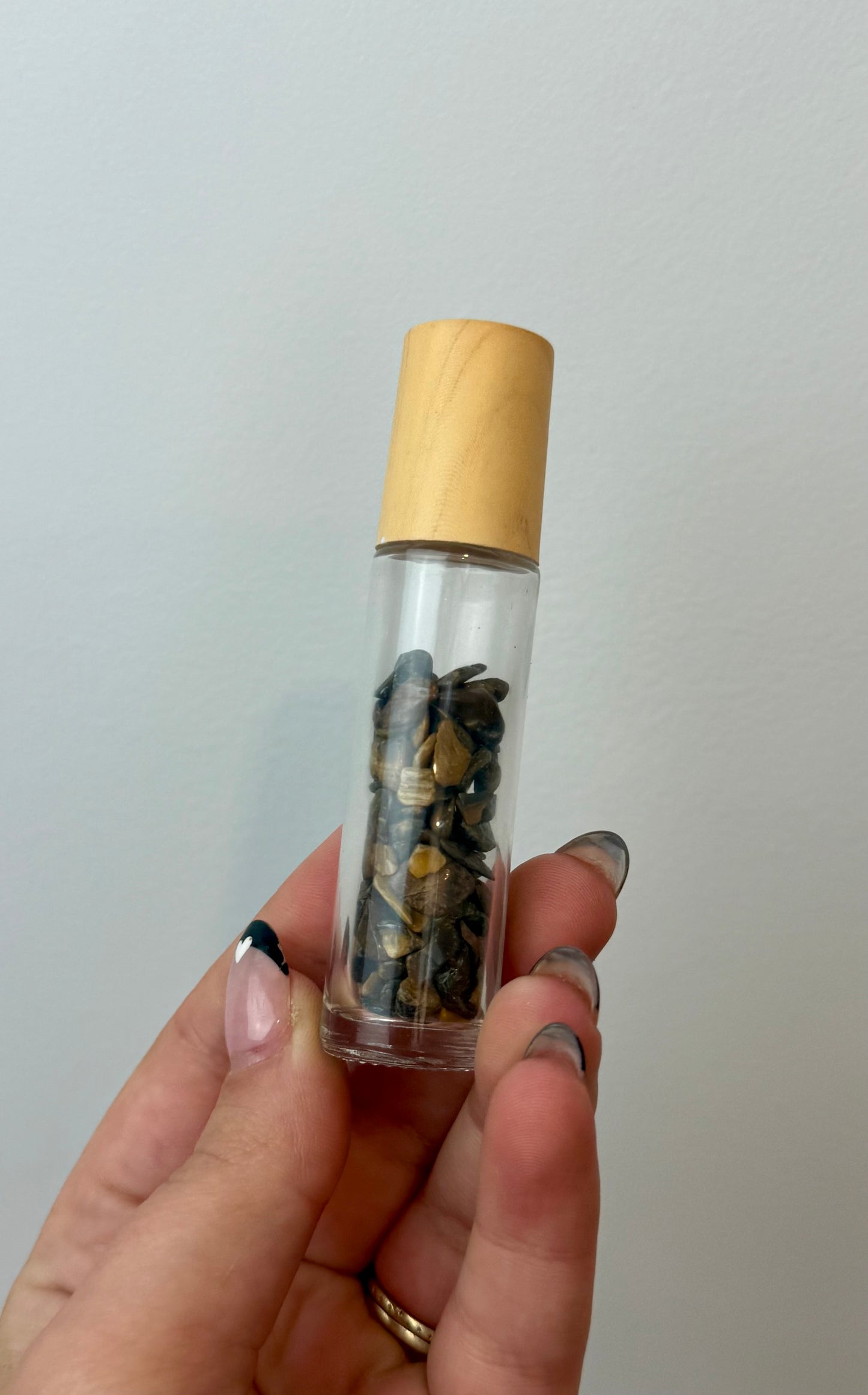 Tigers eye chip roller bottle
