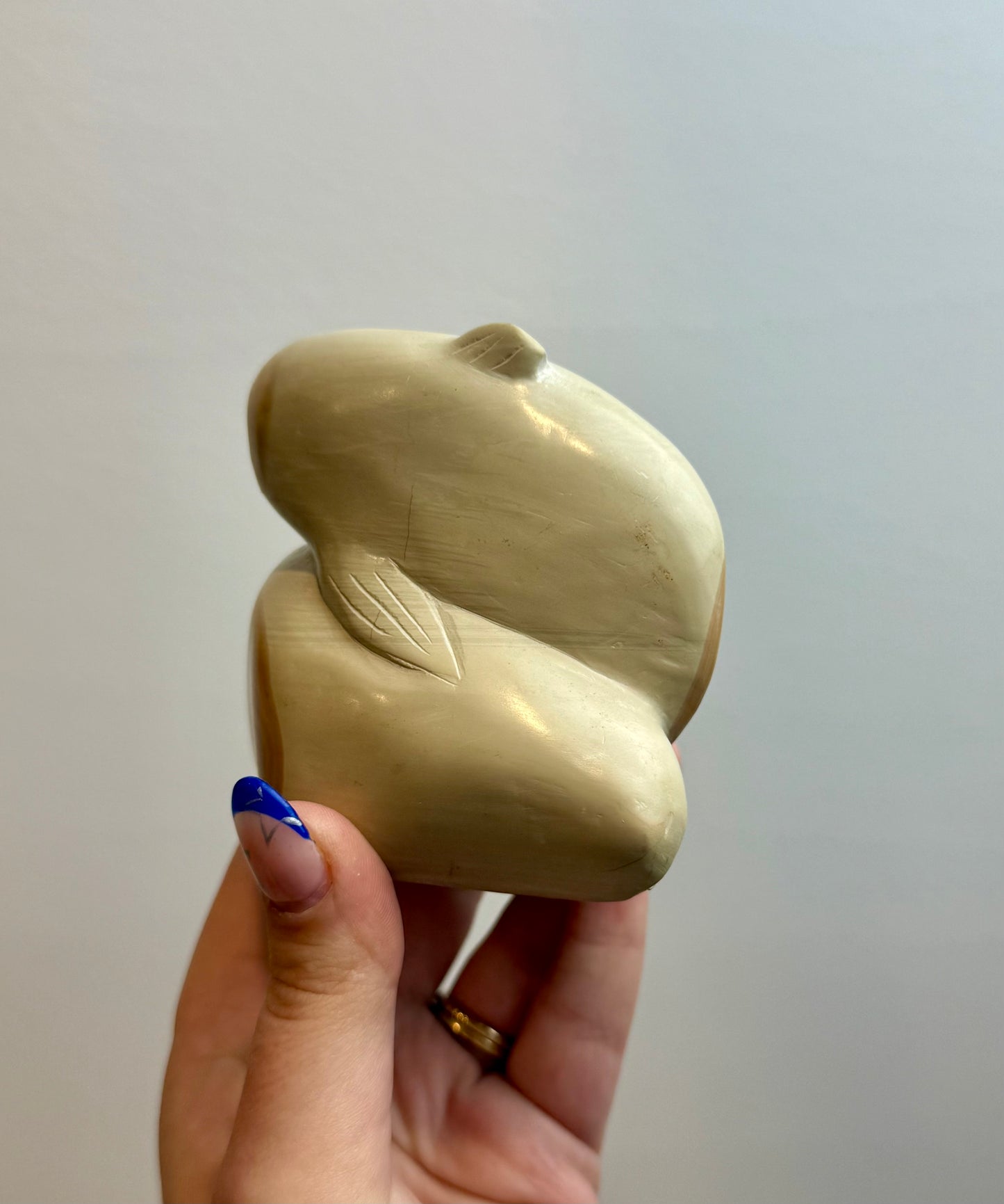 Sandstone dolphin carving thrifted find