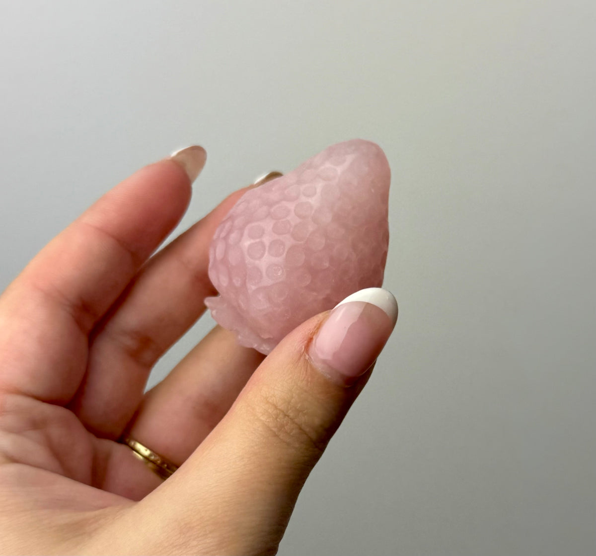 Rose quartz strawberry quartz carving