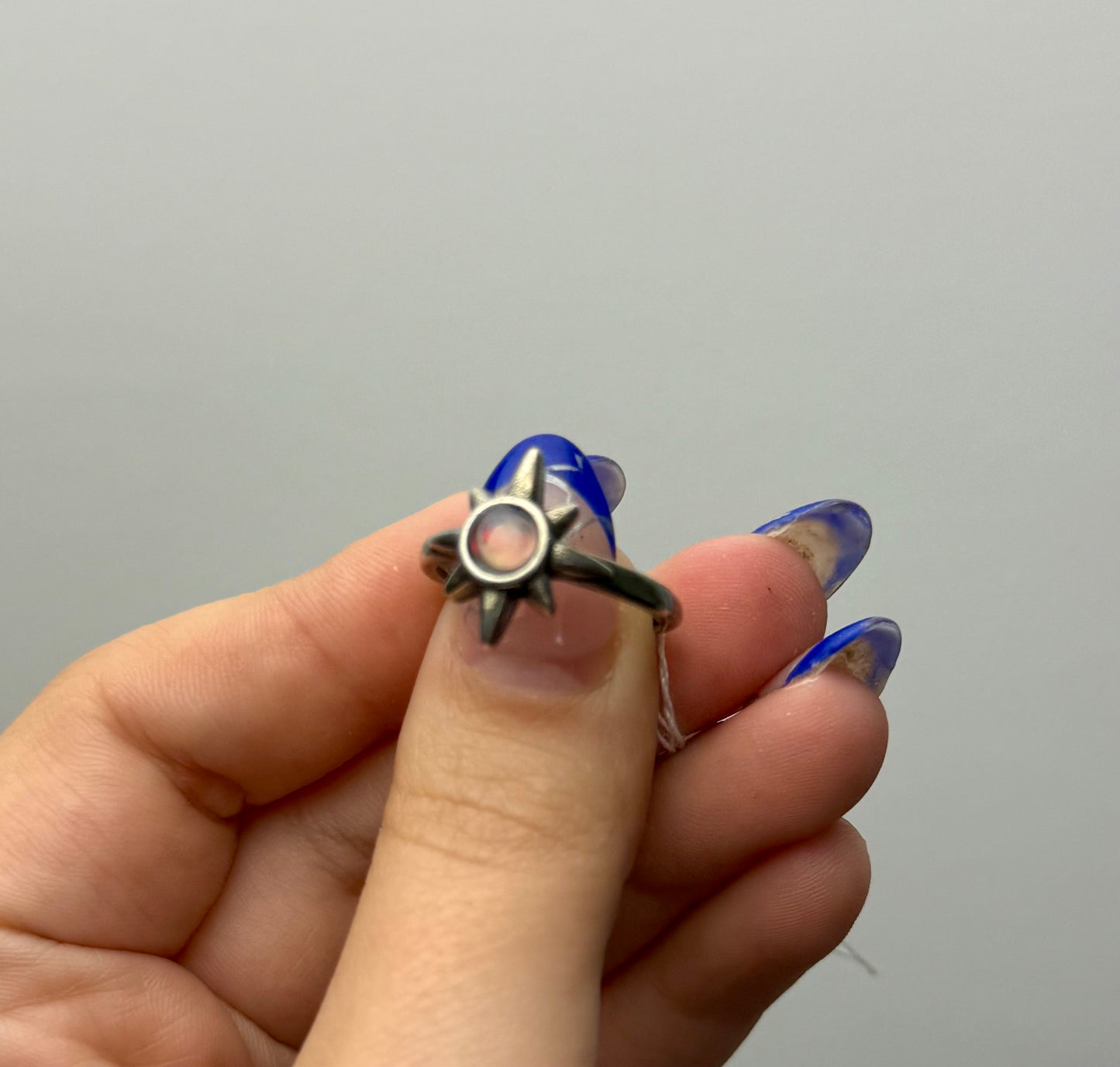 Opal star adjustable ring