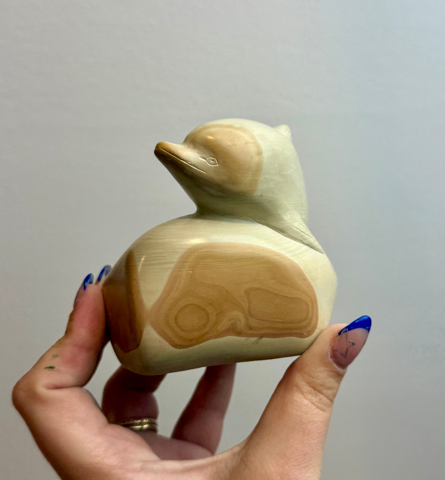 Sandstone dolphin carving thrifted find