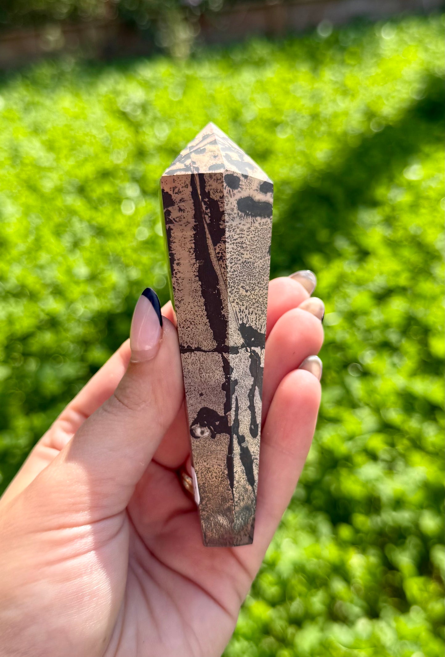 Picture jasper wand on stand