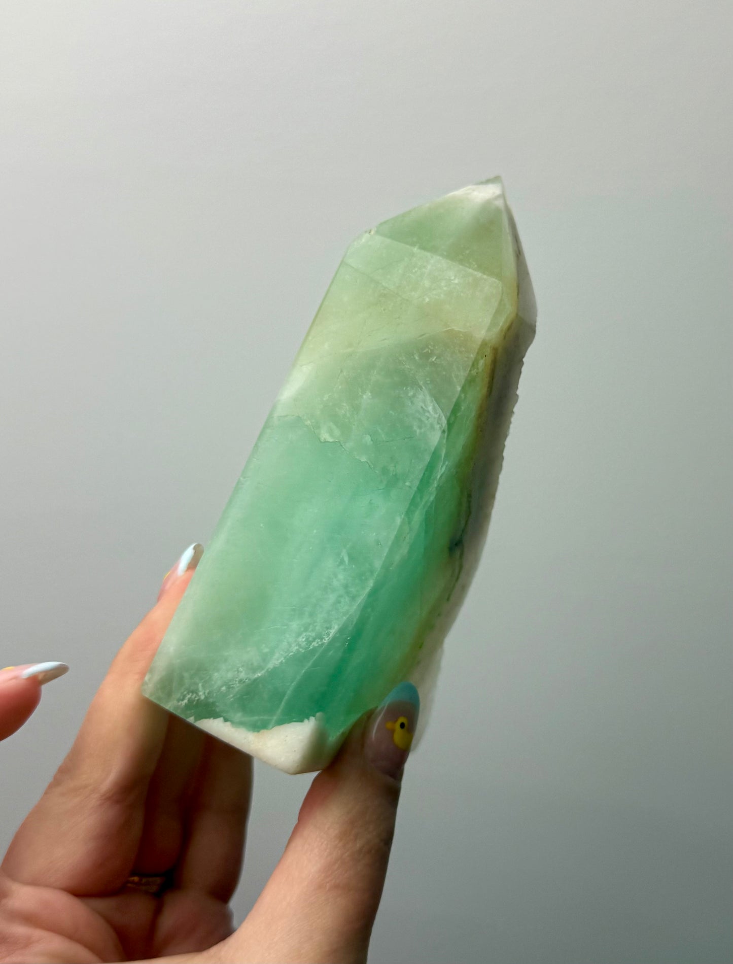 Half raw fluorite tower