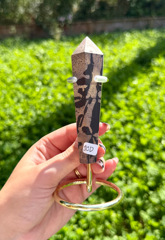 Picture jasper wand on stand