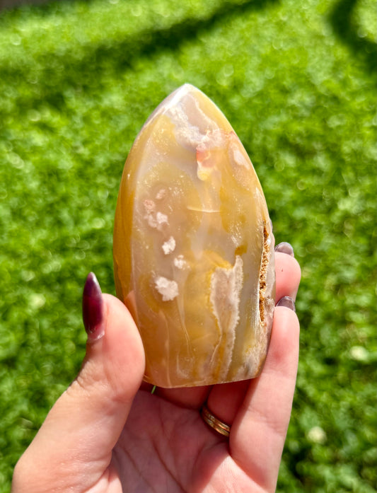 Flower agate tear freeform