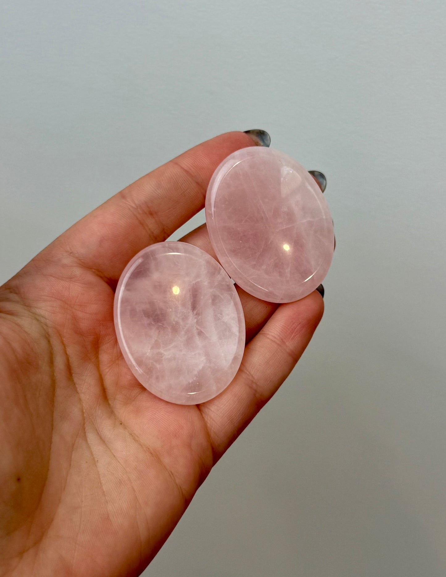 Rose quartz worry stones