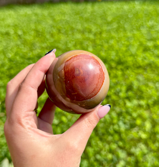 Polychrome jasper sphere