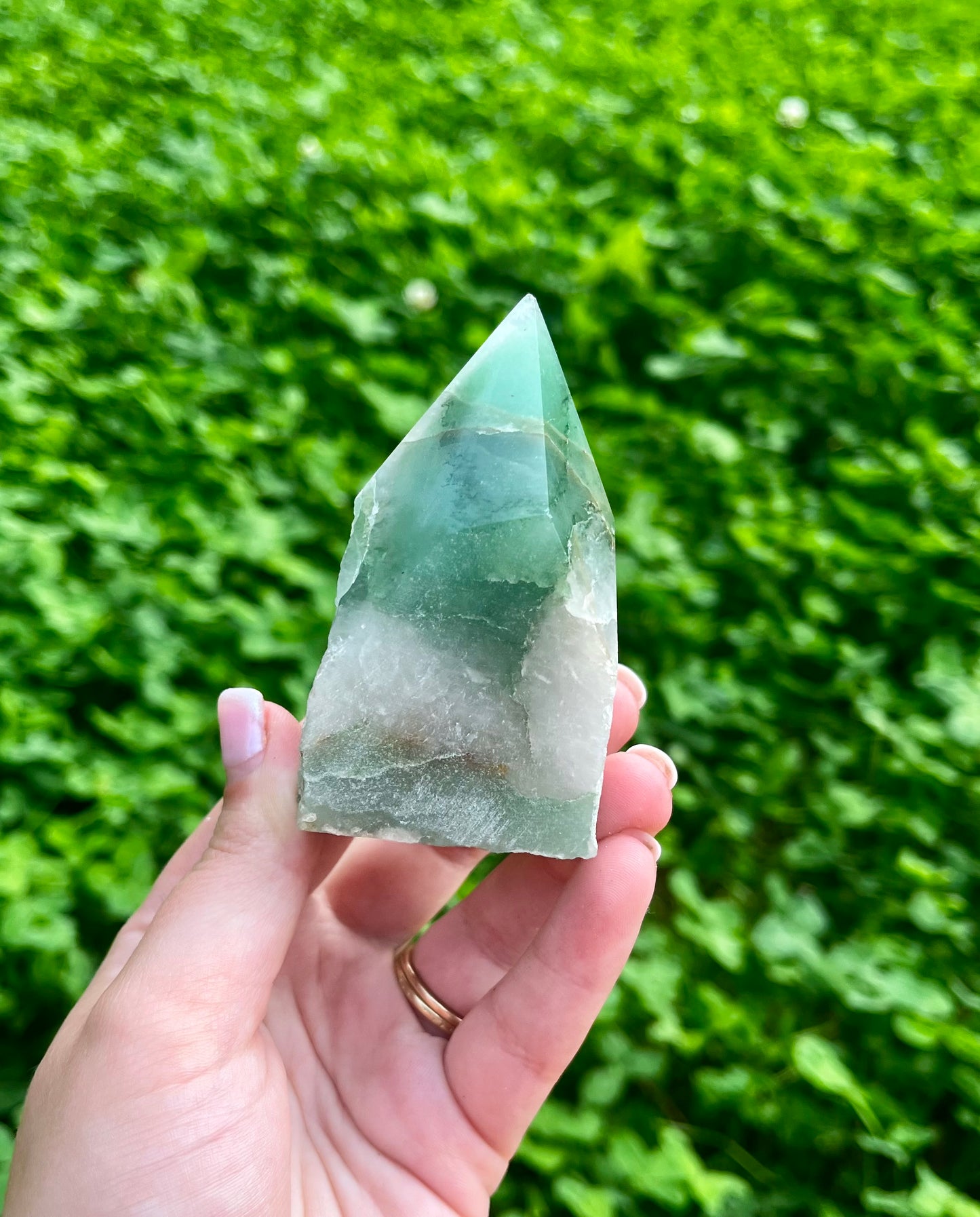 Green aventurine half raws