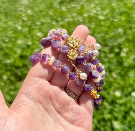 Amethyst charm bracelets