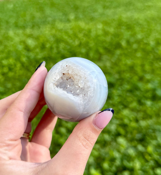 Moss agate sphere