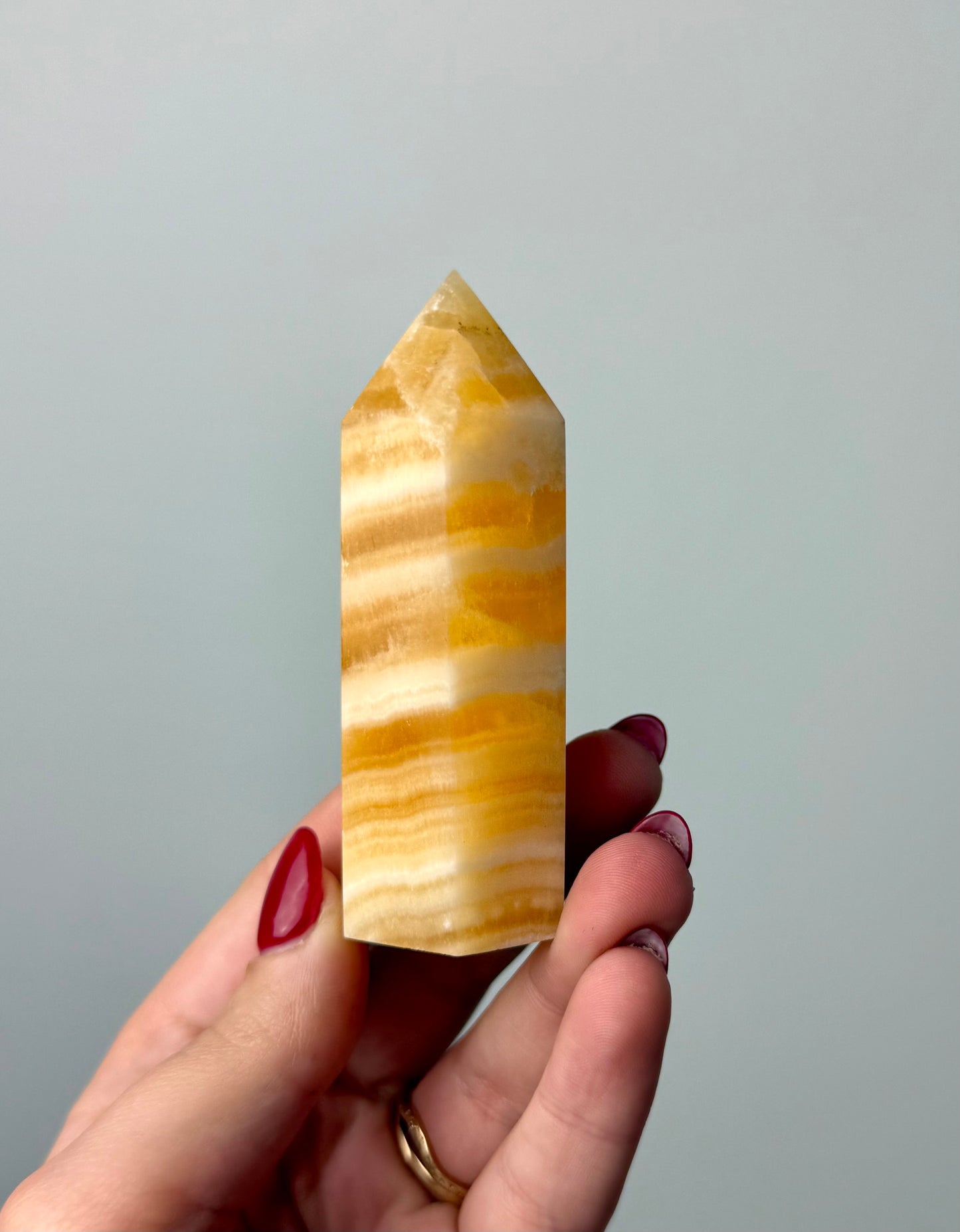 Orange calcite tower