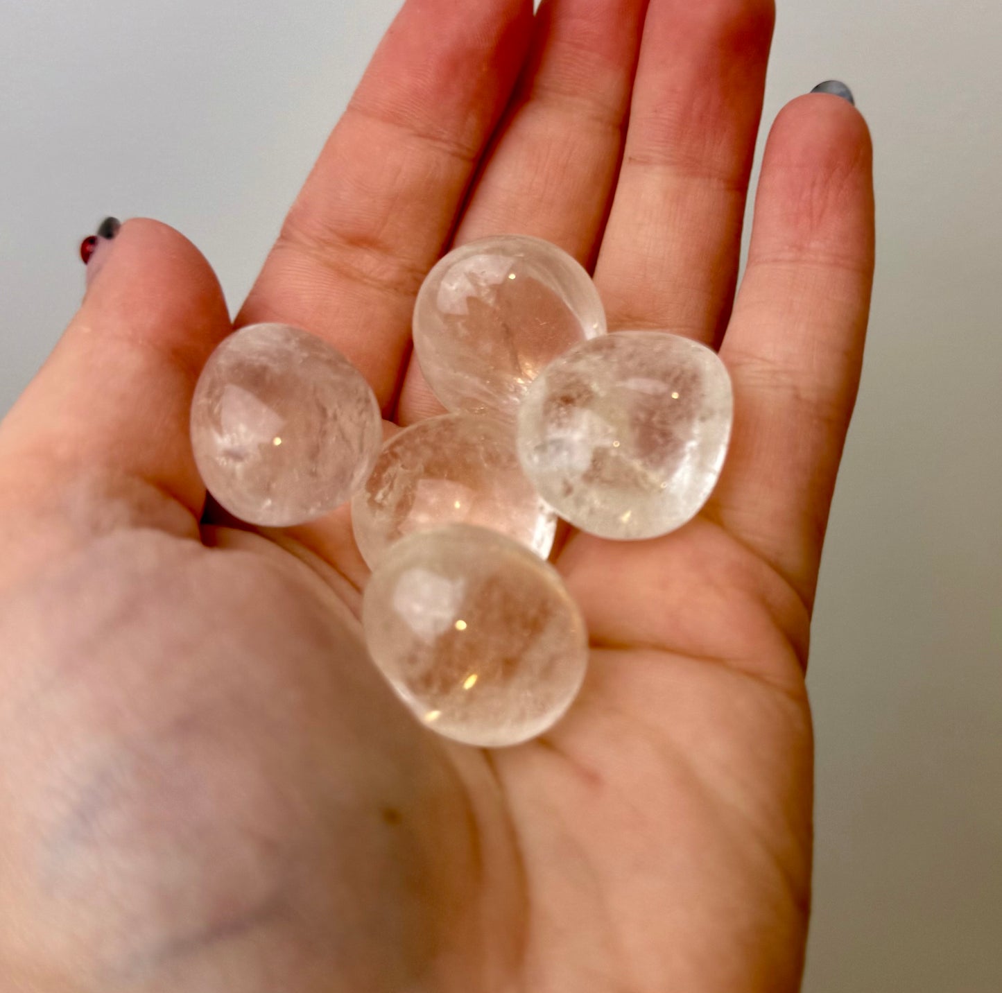 Clear quartz tumbles
