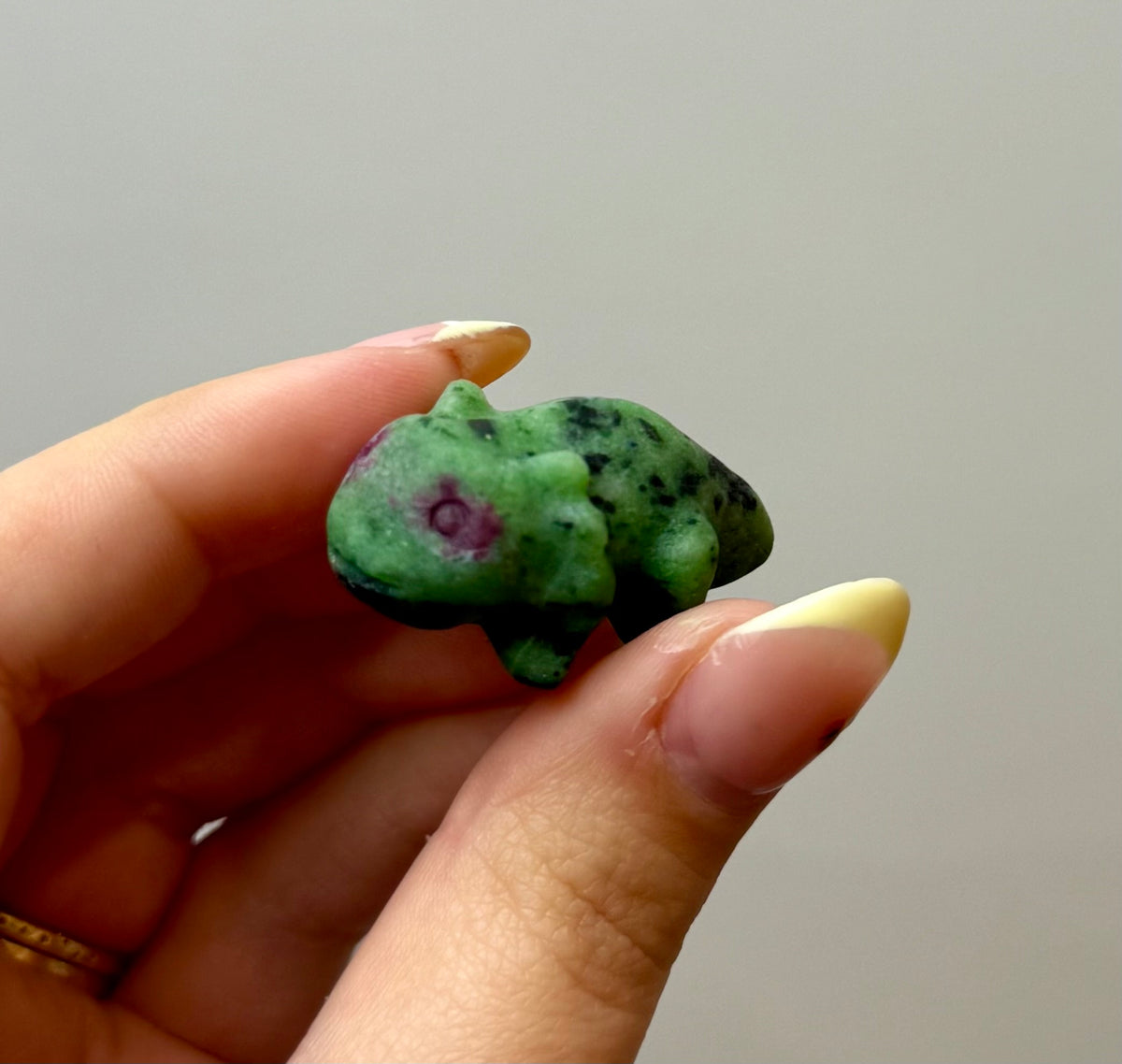 Ruby zoisite axolotl carving ￼