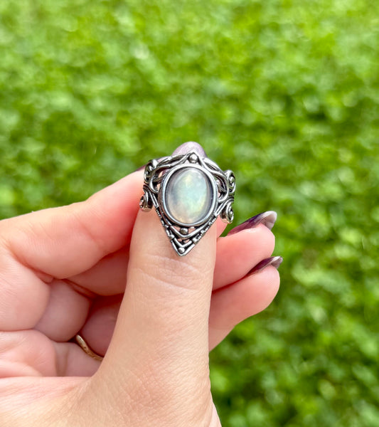 Labradorite adjustable ring