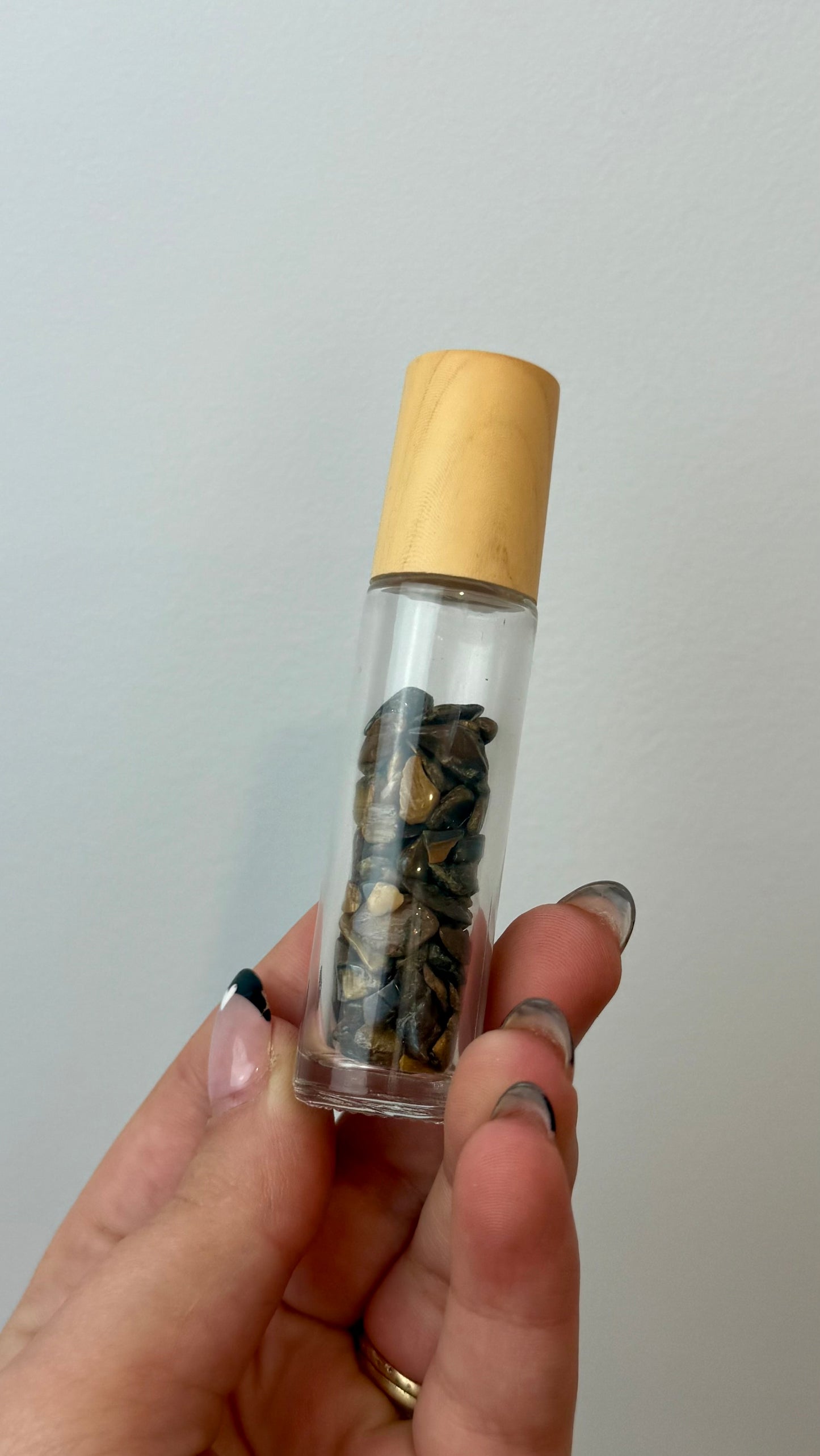 Tigers eye chip roller bottle