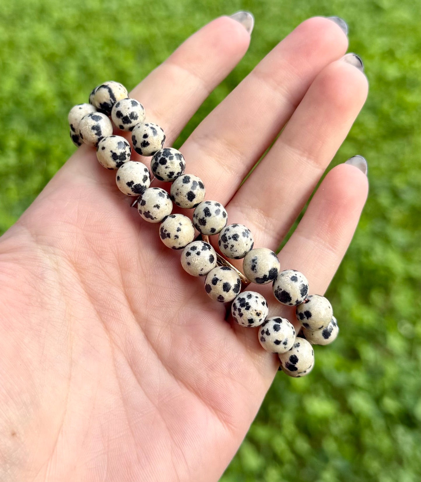 Dalmatian jasper bracelets