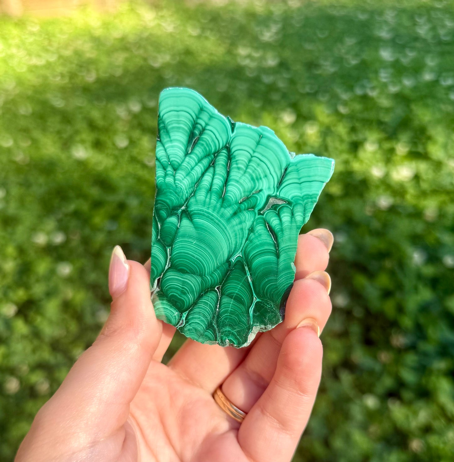 Malachite slab
