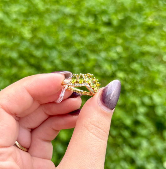 Peridot adjustable ring