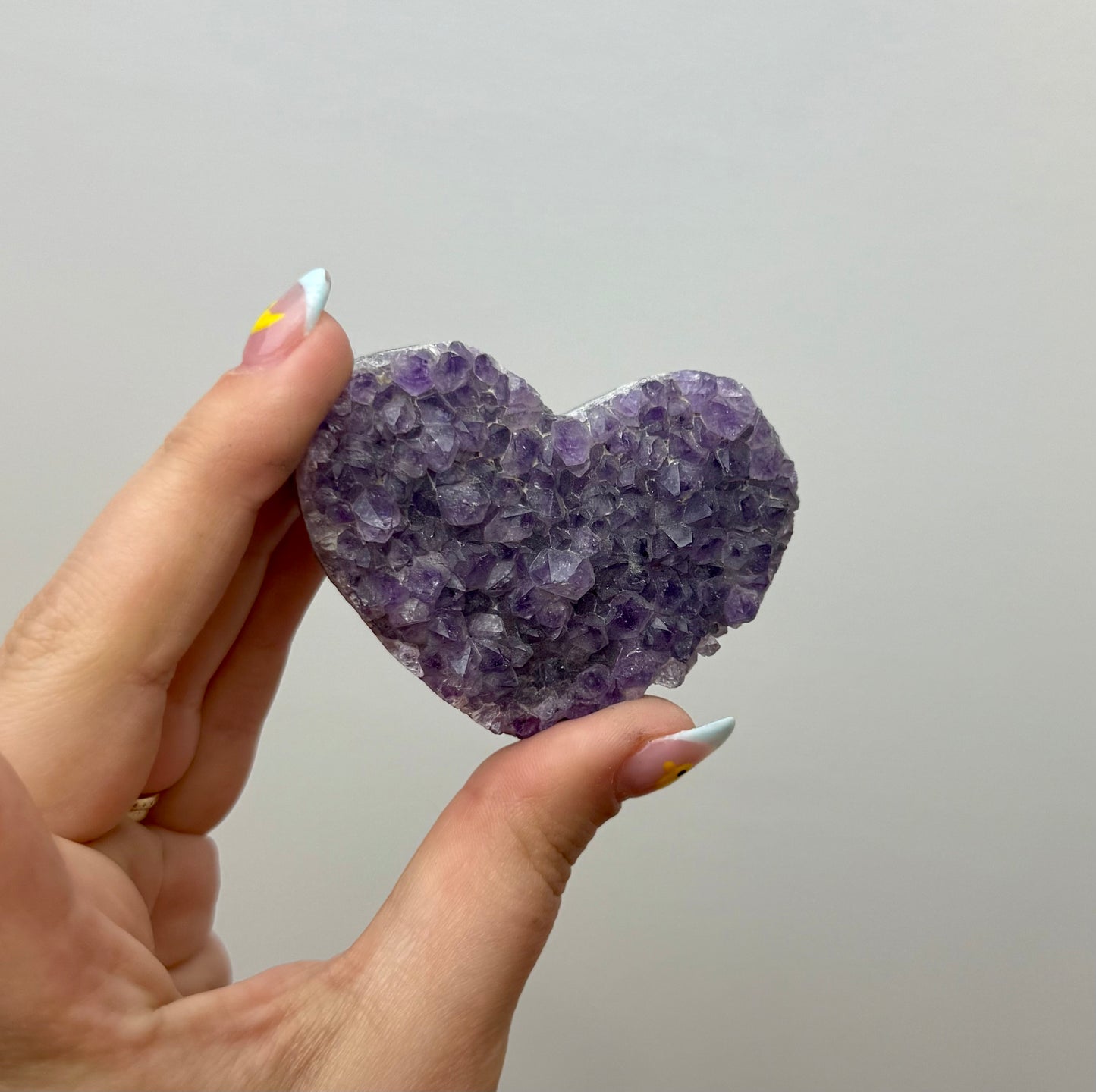 Amethyst cluster heart