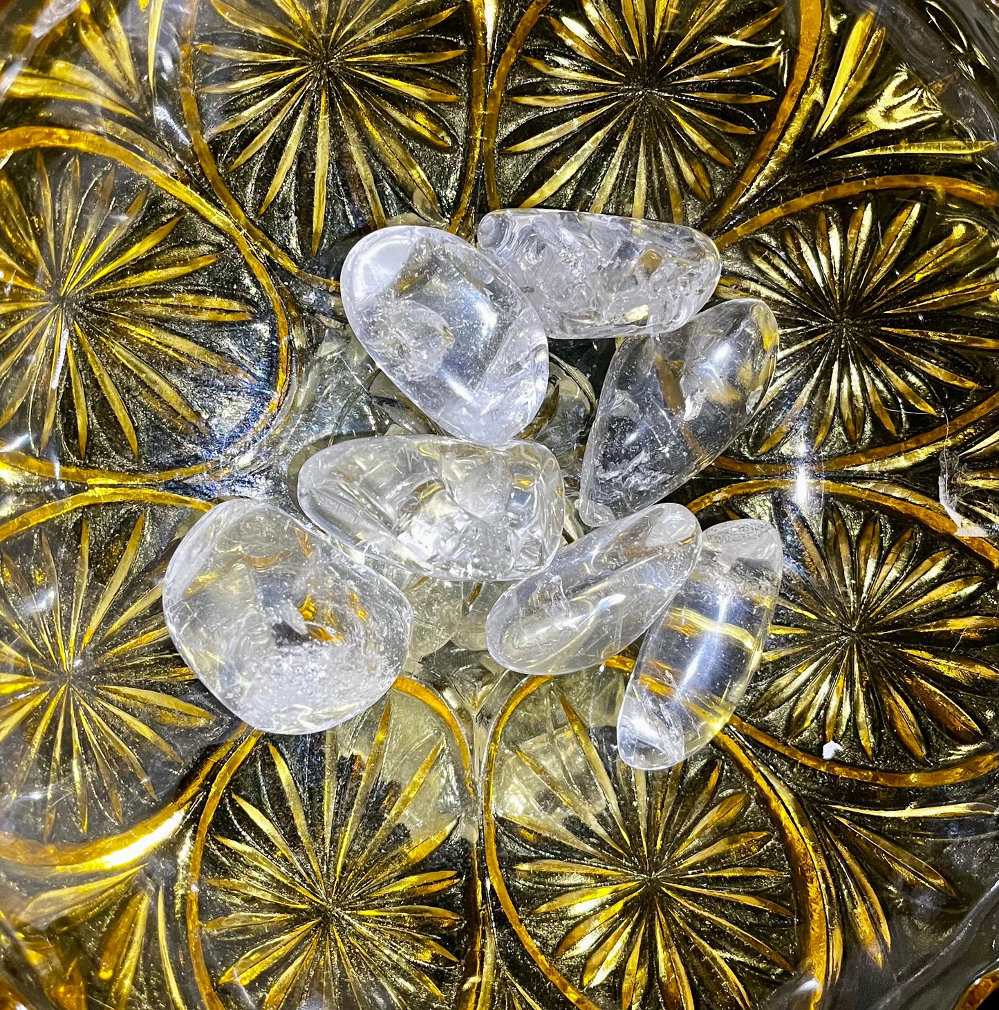 Clear quartz tumbles