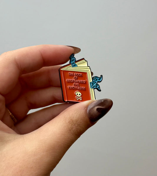 Unspeakable evil book enamel pin ￼
