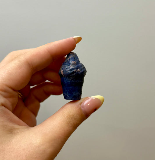 Sodalite ice cream cone carving