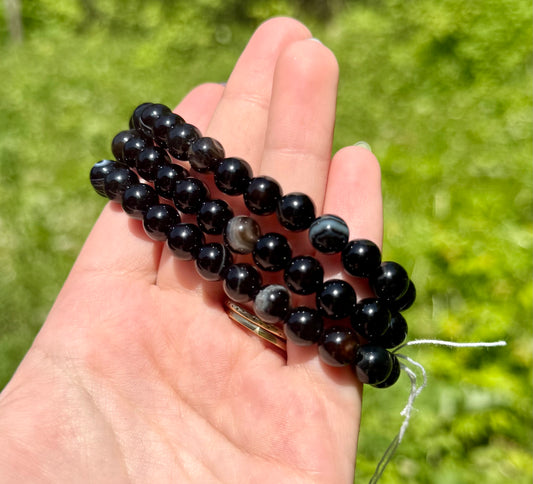 Black agate bracelets