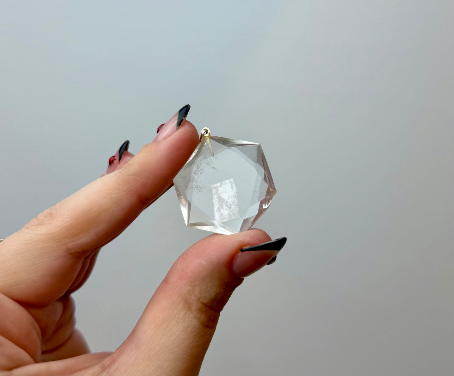 Imperfect clear quartz pendant