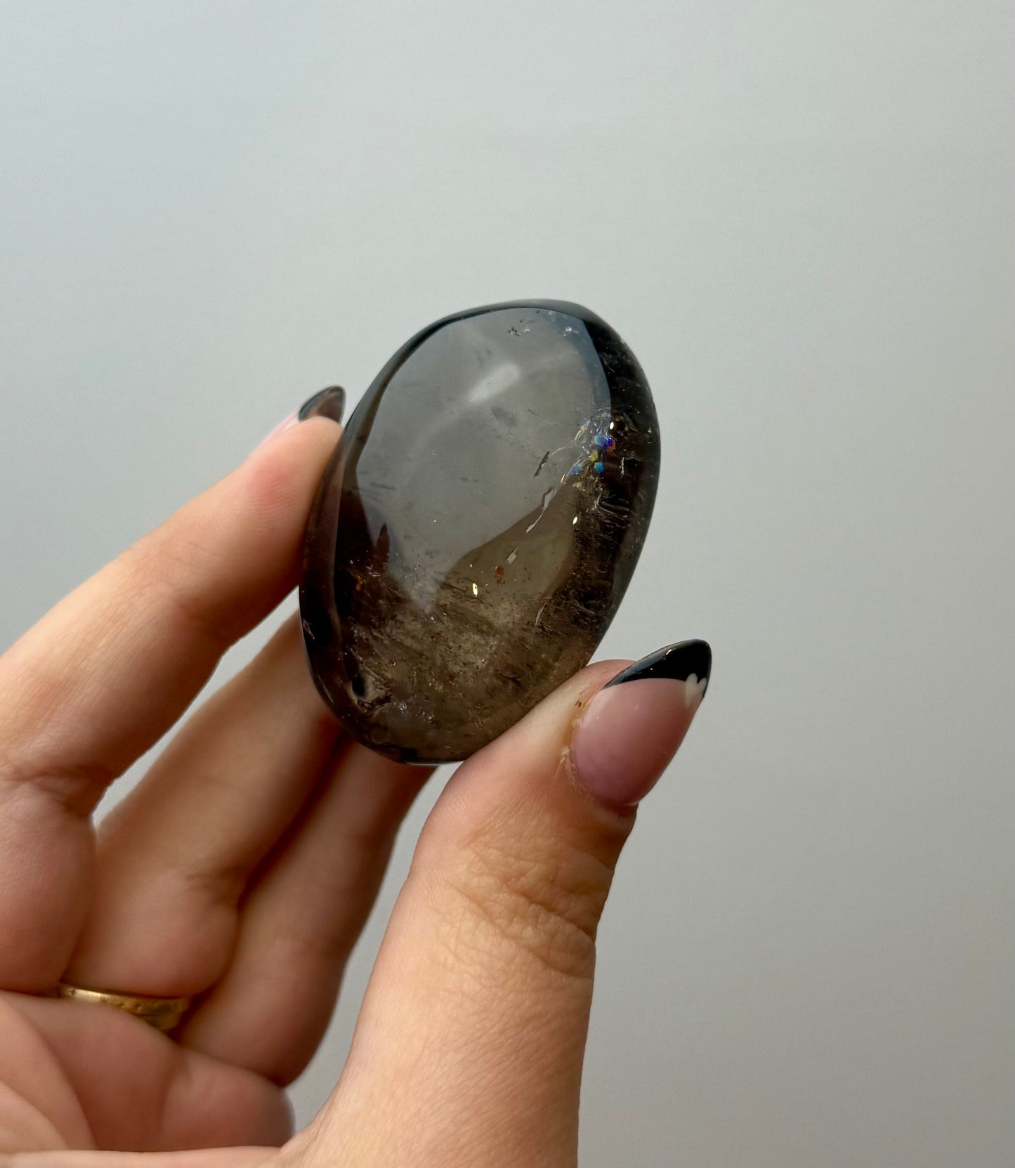 Smoky quartz palm stone