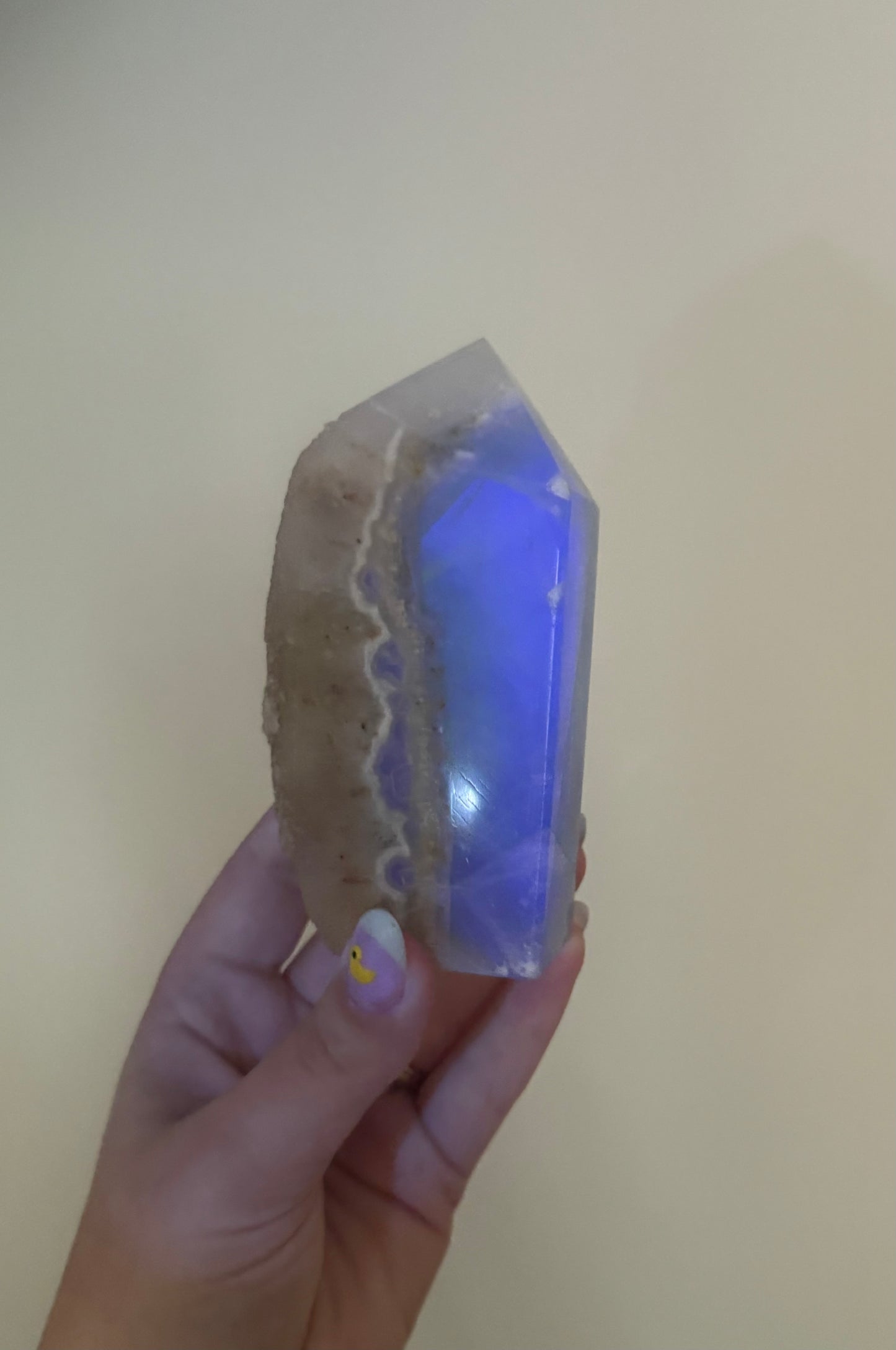 Half raw fluorite tower