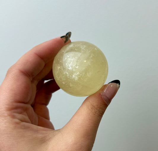 Honey calcite sphere