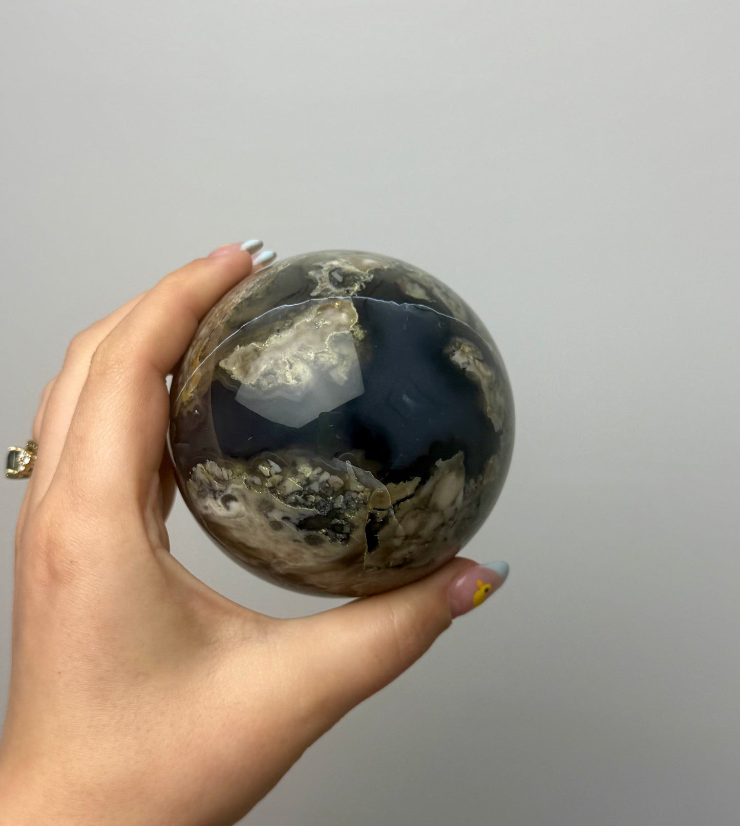 Volcano agate sphere