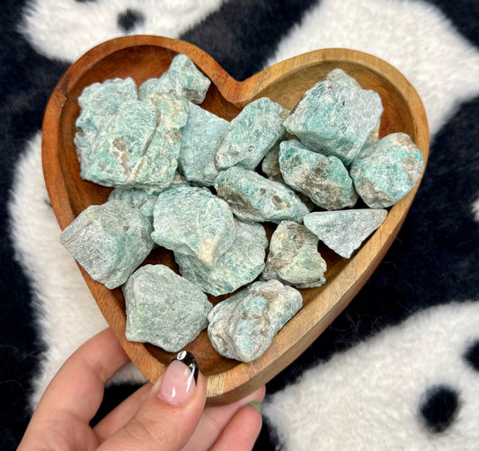 Amazonite with smoky quartz raw
