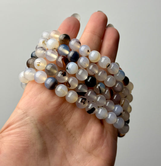 Dendritic chalcedony bracelets ￼