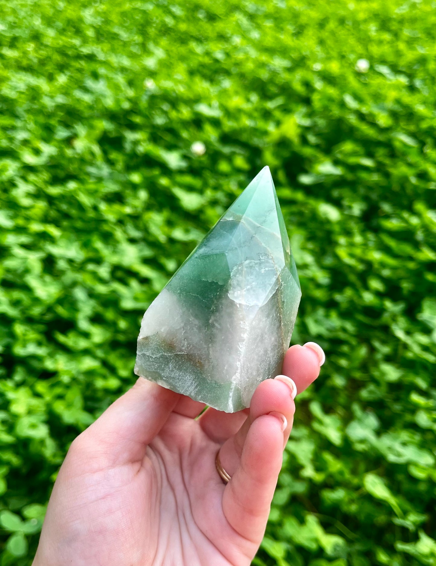 Green aventurine half raws