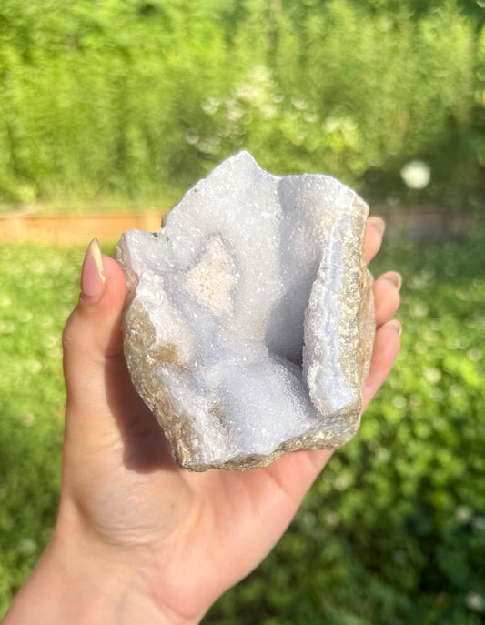 Blue lace agate specimen