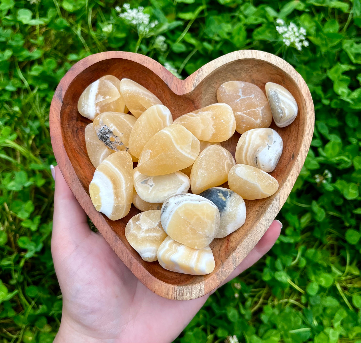 Orange calcite tumbles