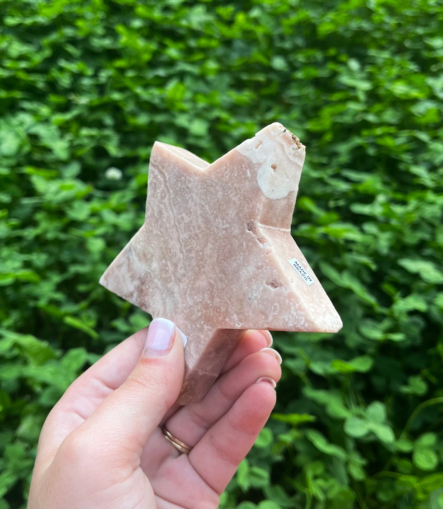 Pink amethyst star carvings