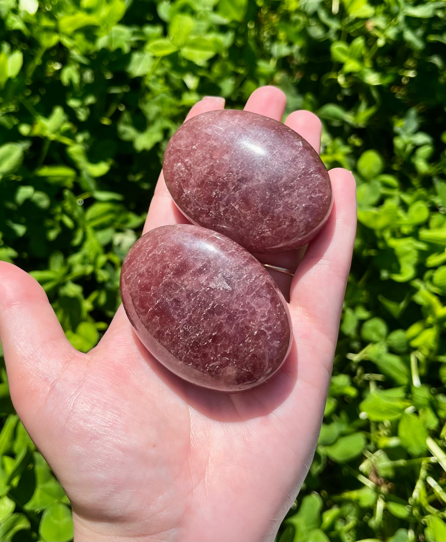 Strawberry Quartz palm stones