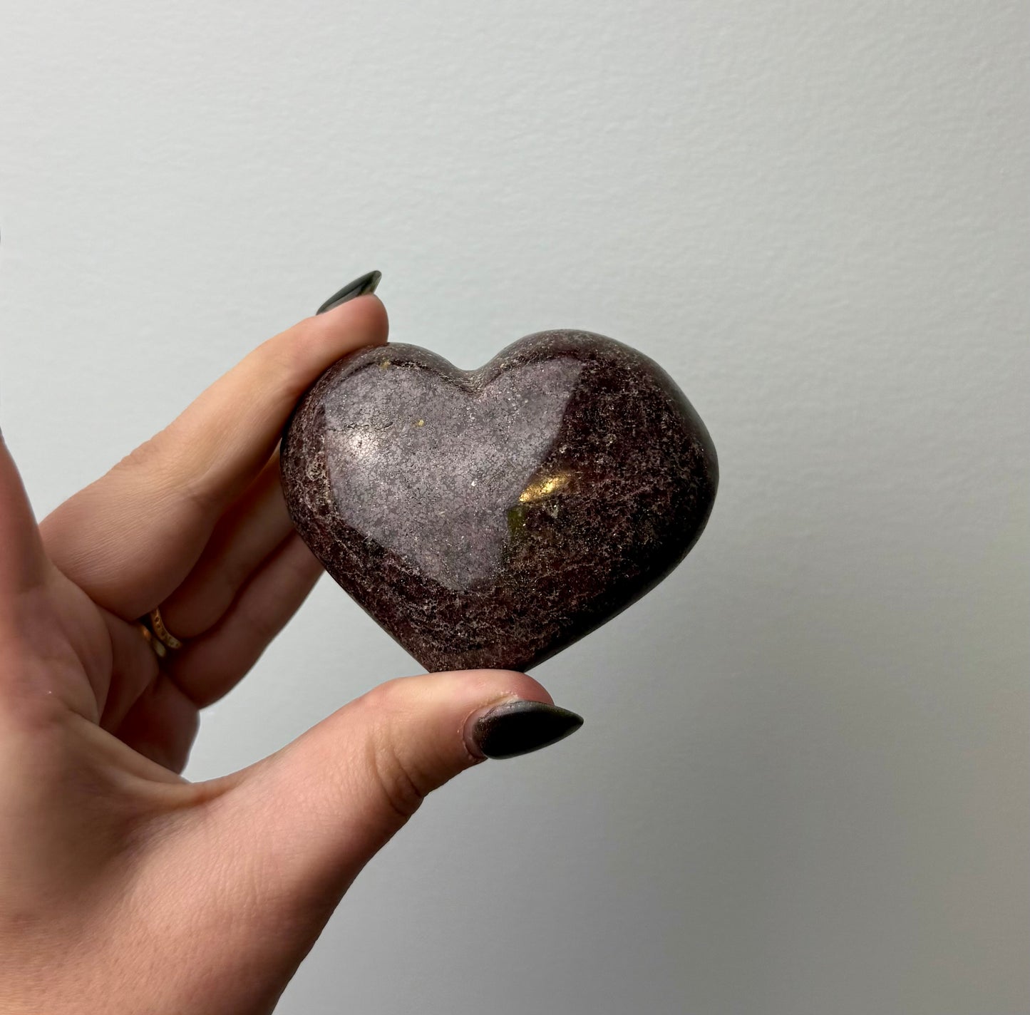 Garnet heart carving