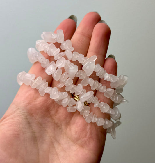 White jade chip bracelets